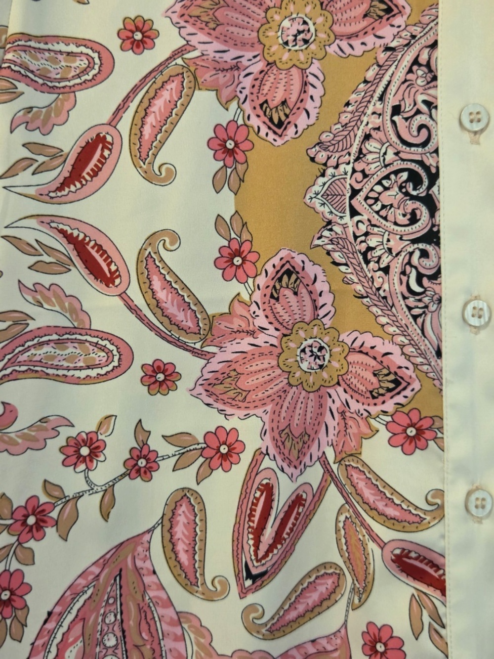 Rachel Zoe handkerchief button down shirt/blouse S pink floral/paisley luxury - Picture 9 of 10